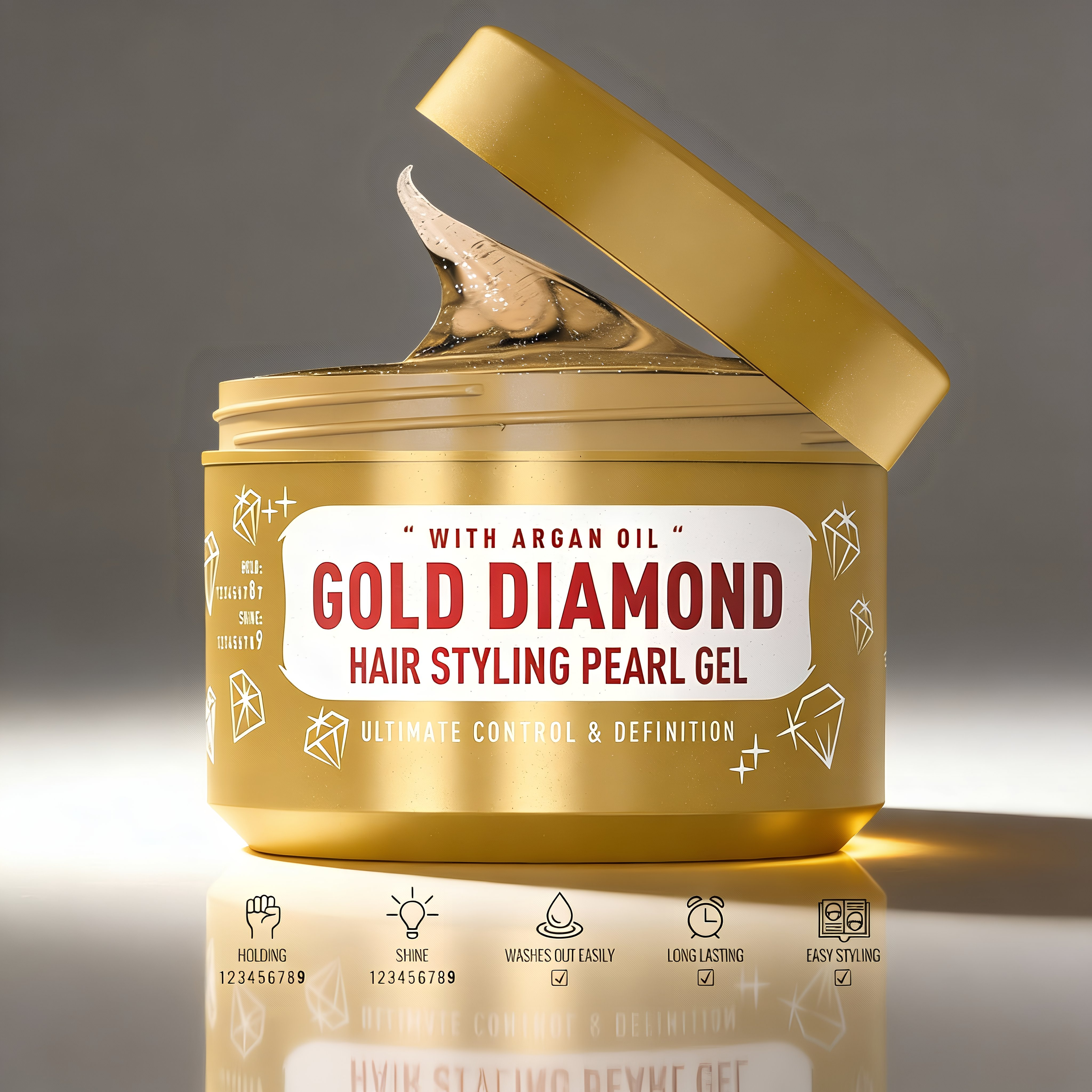 GOLD DIAMOND HAIR STYLING PEARL GEL 300ml