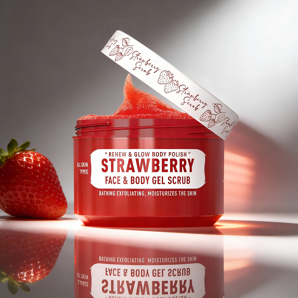 GEL EXFOLIADORA FACE BODY GEL SCRUB STRAWBERRY 300ml