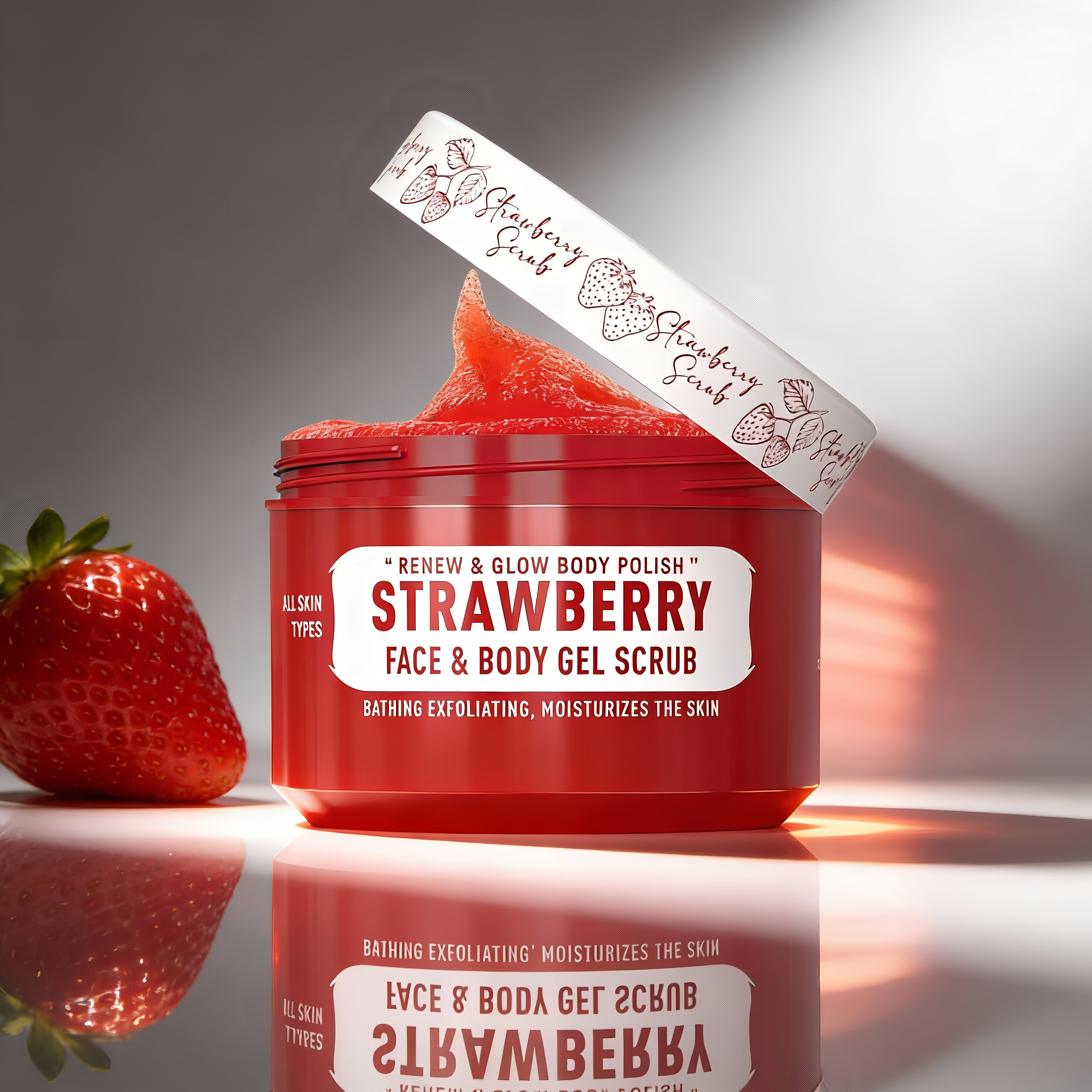 GEL EXFOLIADORA FACE BODY GEL SCRUB STRAWBERRY 300ml
