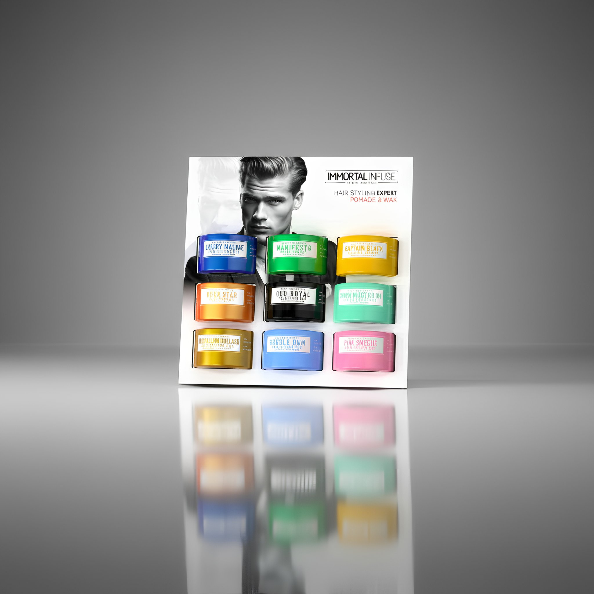 STAND MOSTRADOR DE CERAS PARA EL CABELLO